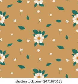 Seamless floral pattern. Background in small flowers for textiles, fabrics, cotton fabric, covers, wallpaper, print, gift wrapping, postcard, scrapbooking.