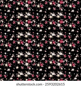 Seamless floral pattern. Background in small, tiny flowers for textiles, fabrics, cotton fabric, covers, wallpaper, print, scarf