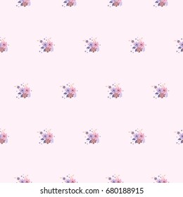 Seamless floral pattern. Background in small pink flowers on a pink background for textiles, fabric, cotton fabric, covers, wallpaper, print, gift wrap, postcard, scrapbooking.