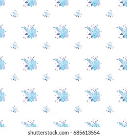 Seamless floral pattern. Background in small flowers for textiles, fabrics, cotton fabric, covers, wallpaper, print, gift wrapping, postcard, scrapbooking.