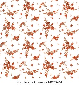 Seamless floral pattern. Background in small flowers for textiles, fabrics, cotton fabric, covers, wallpaper, print, gift wrapping, postcard, scrapbooking.