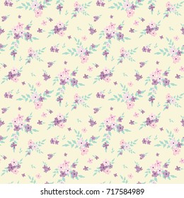 Seamless floral pattern. Background in small flowers for textiles, fabrics, cotton fabric, covers, wallpaper, print, gift wrapping, postcard, scrapbooking.