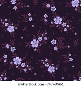 Seamless floral pattern. Background in small flowers for textiles, fabrics, cotton fabric, covers, wallpaper, print, gift wrapping, postcard, scrapbooking.