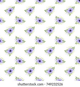 Seamless floral pattern. Background in small flowers for textiles, fabrics, cotton fabric, covers, wallpaper, print, gift wrapping, postcard, scrapbooking.
