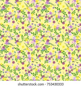 Seamless floral pattern. Background in small flowers for textiles, fabrics, cotton fabric, covers, wallpaper, print, gift wrapping, postcard, scrapbooking.