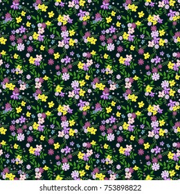 Seamless floral pattern. Background in small flowers for textiles, fabrics, cotton fabric, covers, wallpaper, print, gift wrapping, postcard, scrapbooking.