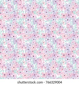 Seamless floral pattern. Background in small flowers for textiles, fabrics, cotton fabric, covers, wallpaper, print, gift wrapping, postcard, scrapbooking.