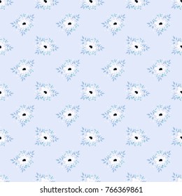 Seamless floral pattern. Background in small flowers for textiles, fabrics, cotton fabric, covers, wallpaper, print, gift wrapping, postcard, scrapbooking.