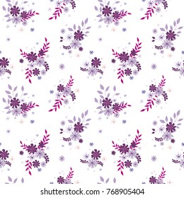 Seamless floral pattern. Background in small flowers for textiles, fabrics, cotton fabric, covers, wallpaper, print, gift wrapping, postcard, scrapbooking.