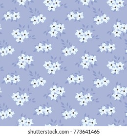 Seamless floral pattern. Background in small flowers for textiles, fabrics, cotton fabric, covers, wallpaper, print, gift wrapping, postcard, scrapbooking.