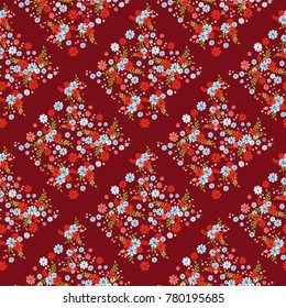 Seamless floral pattern. Background in small flowers for textiles, fabrics, cotton fabric, covers, wallpaper, print, gift wrapping, postcard, scrapbooking.