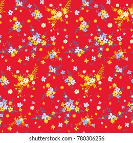 Seamless floral pattern. Background in small flowers for textiles, fabrics, cotton fabric, covers, wallpaper, print, gift wrapping, postcard, scrapbooking.