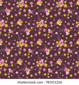 Seamless floral pattern. Background in small flowers for textiles, fabrics, cotton fabric, covers, wallpaper, print, gift wrapping, postcard, scrapbooking.
