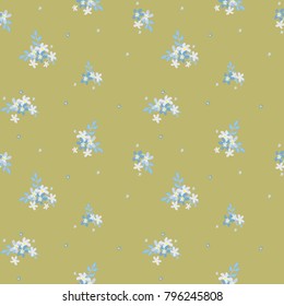 Seamless floral pattern. Background in small flowers for textiles, fabrics, cotton fabric, covers, wallpaper, print, gift wrapping, postcard, scrapbooking.