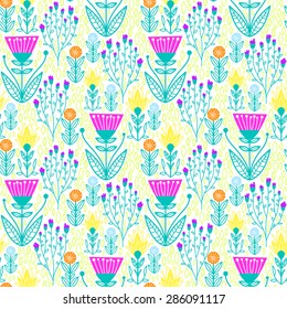 Seamless floral pattern background. Summer flower texture.
