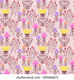 Seamless floral pattern background. Summer flower texture.