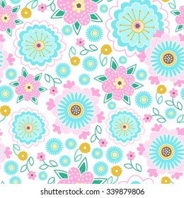 Seamless floral pattern background. Summer flower texture.