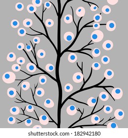 Seamless floral pattern.  Background with tree.