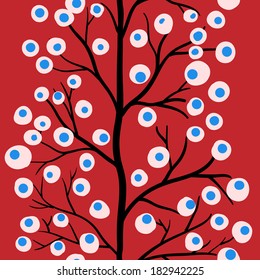 Seamless floral pattern.  Background with tree.