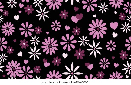 Seamless floral pattern background valentine, design magenta flower.