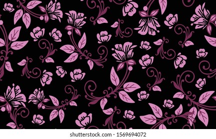 Seamless floral pattern background valentine, design magenta flower.