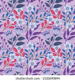 Seamless floral pattern background. Vector pattern with floral design. Colorful vector illustration