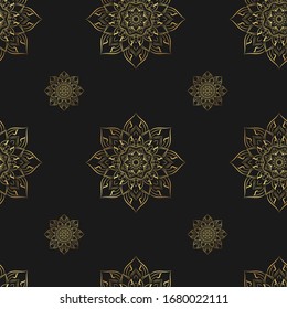 Seamless floral pattern background, Vector flower ornament, Hand drawn decorative element, Seamless backgrounds and wallpapers for fabric, packaging, Decorative print, Textile, repeating pattern