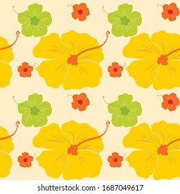 Seamless floral pattern background, Vector flower ornament, Hand drawn decorative element, Seamless backgrounds and wallpapers for fabric, packaging, Decorative print, Textile, repeating pattern