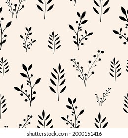 Seamless floral pattern background, Vector flower ornament, Hand drawn decorative element, Seamless backgrounds and wallpapers for fabric, packaging, Decorative print, Textile, repeating pattern
