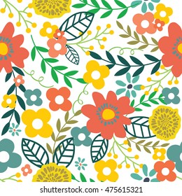 Seamless floral pattern background in vector design