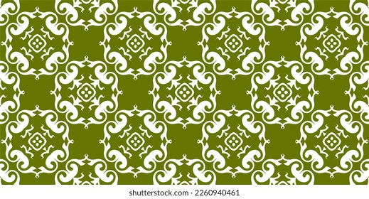 Seamless floral pattern, floral pattern background, White and green floral pattern decoration, editable pattern vector
