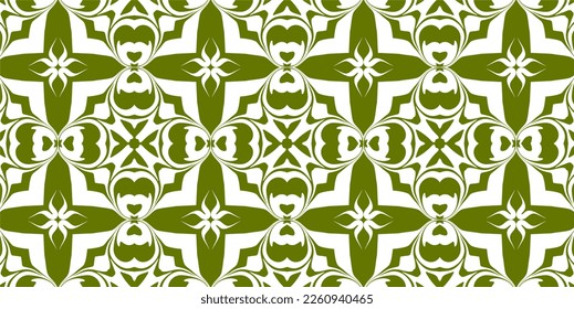 Seamless floral pattern, floral pattern background, White and green floral pattern decoration, editable pattern vector
