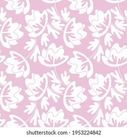 Seamless floral pattern based on traditional folk art ornaments. Modern flowers on color background. Scandinavian style. Sweden nordic style. Vector illustration. Simple minimalistic pattern.