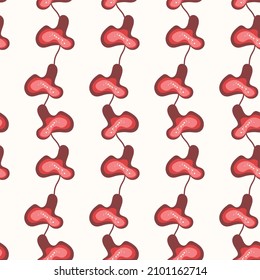 Seamless floral pattern based on traditional folk art ornaments. Colorful flowers on light background. Scandinavian style. Sweden nordic style. Vector illustration. Simple minimalistic pattern.