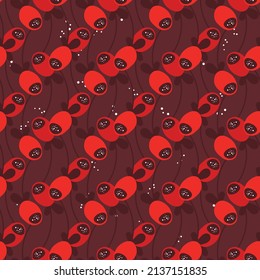 Seamless floral pattern based on traditional folk art ornaments. Colorful flowers on color background. Scandinavian style. Sweden nordic style. Vector illustration. Simple minimalistic pattern.