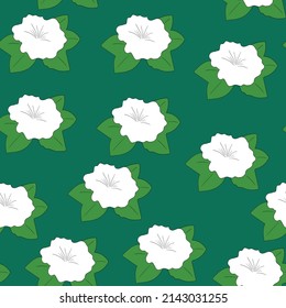 Nahtlose Blumenmuster auf der Grundlage traditioneller Volkskunst-Ornamente. Farbige Blumen auf buntem Hintergrund. Skandinavischer Stil. Schweden nordischen Stil. Vektorgrafik. Einfaches minimalistisches Muster.