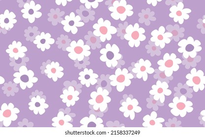 Seamless floral pattern based on traditional folk art ornaments. Colorful flowers on color background. Scandinavian style. Sweden nordic style. Vector illustration. Simple minimalistic pattern.