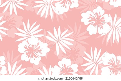 Seamless floral pattern based on traditional folk art ornaments. Colorful flowers on color background. Scandinavian style. Sweden nordic style. Vector illustration. Simple minimalistic pattern.