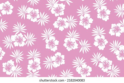 Seamless floral pattern based on traditional folk art ornaments. Colorful flowers on color background. Scandinavian style. Sweden nordic style. Vector illustration. Simple minimalistic pattern.