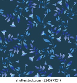 Seamless floral pattern based on traditional folk art ornaments. Colorful flowers on color background. Scandinavian style. Sweden nordic style. Vector illustration. Simple minimalistic pattern.