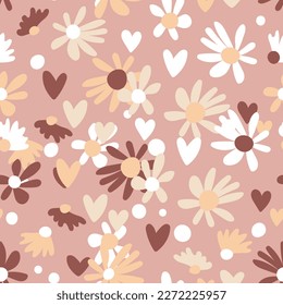 Patrón floral sin foco basado en ornamentos tradicionales de arte folclórico. Flores coloridas sobre el fondo del color. Estilo escandinavo. Estilo nórdico de Suecia. Ilustración vectorial. Simple patrón minimalista.