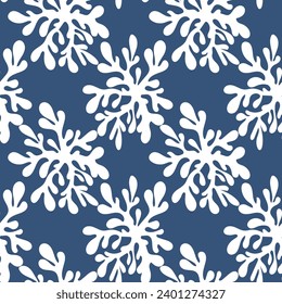 Seamless floral pattern based on traditional folk art ornaments. Colorful flowers on color background. Scandinavian style. Sweden nordic style. Vector illustration. Simple minimalistic pattern.