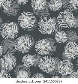 Seamless floral pattern based on traditional folk art ornaments. Colorful flowers on color background. Scandinavian style. Sweden nordic style. Vector illustration. Simple minimalistic pattern.