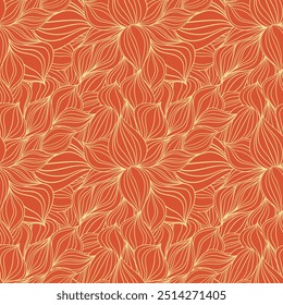 Seamless floral pattern based on traditional folk art ornaments. Colorful flowers on color background. Scandinavian style. Sweden nordic style. Vector illustration. Simple minimalistic pattern.