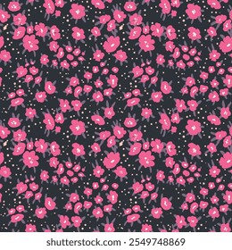 Seamless floral pattern based on traditional folklor art ornaments. Colorful flowers on color background. Scandinavian style. Sweden nordic style. Vector illustration. Simple minimalistic pattern.