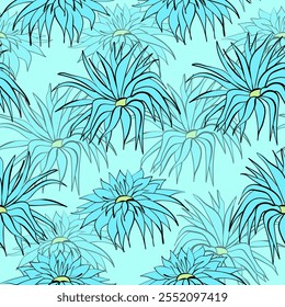 Seamless floral pattern based on traditional folk art ornaments. Colorful flowers on color background. Scandinavian style. Sweden nordic style. Vector illustration. Simple minimalistic pattern.