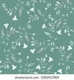 Seamless floral pattern based on traditional folk art ornaments. Colorful flowers on color background. Scandinavian style. Sweden nordic style. Vector illustration. Simple minimalistic pattern.