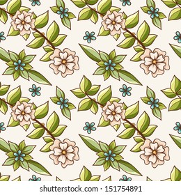 Seamless floral pattern. Beautiful bright elements.