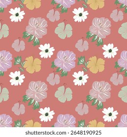 Patrón floral sin fisuras hermoso color