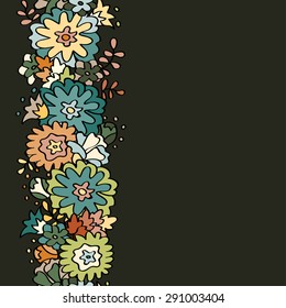 Seamless floral pattern. Beautiful flower wallpaper. Greeting or invitation card. Doodle vector illustration.
